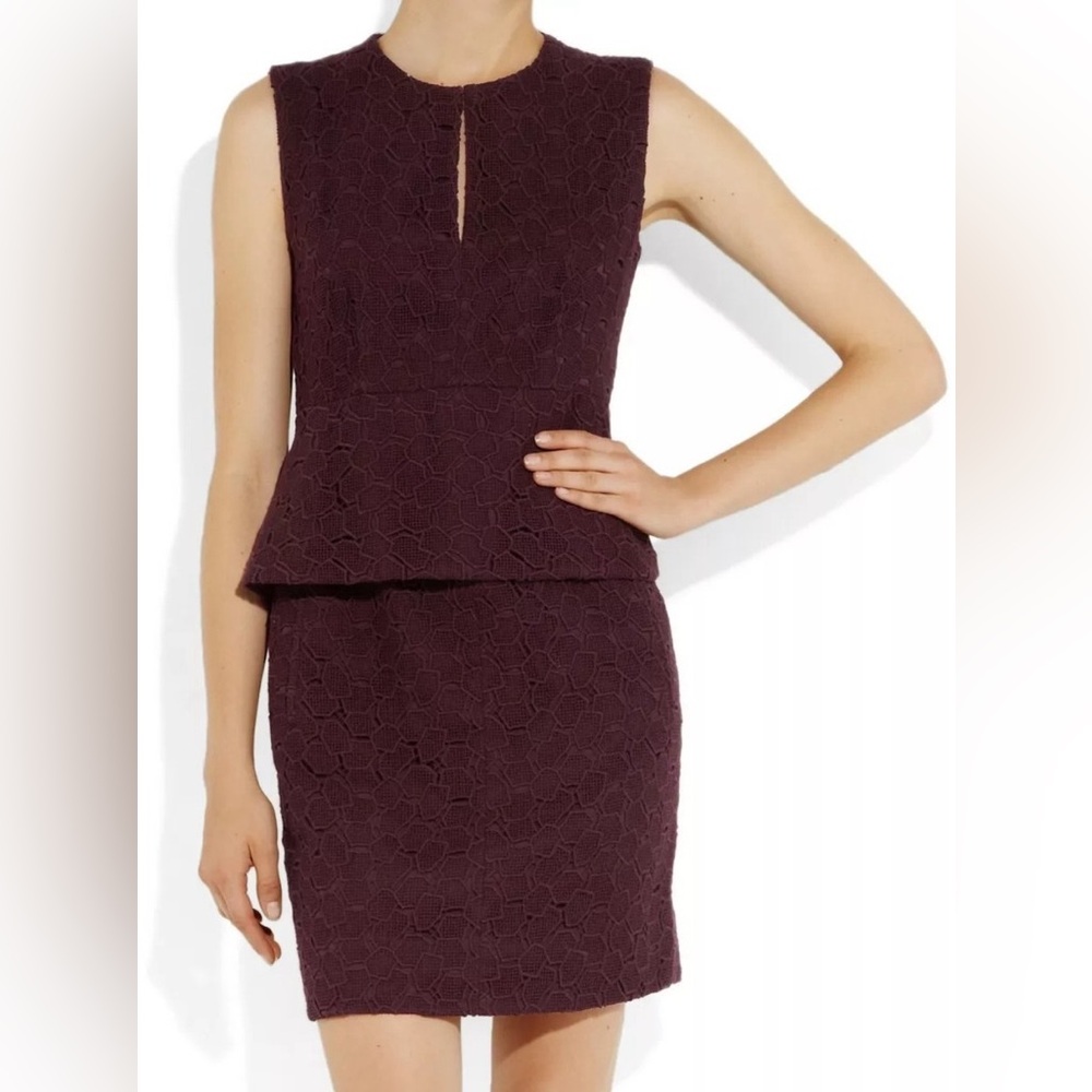 Diane von Furstenberg Delian Lace Peplum Dress Size 6